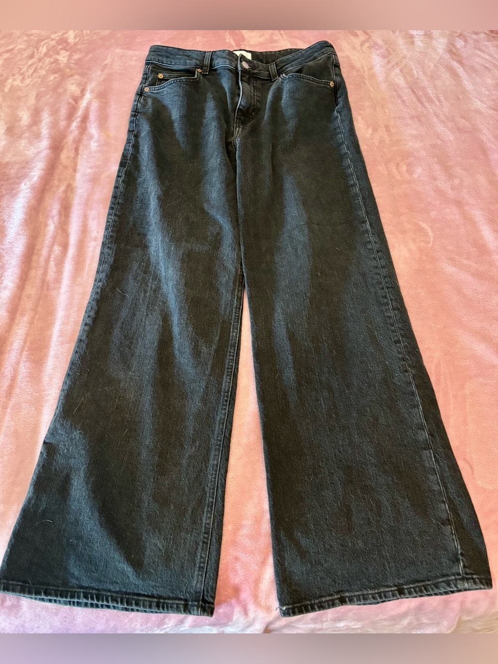 H&M Black Wide-Leg High-Rise Jeans